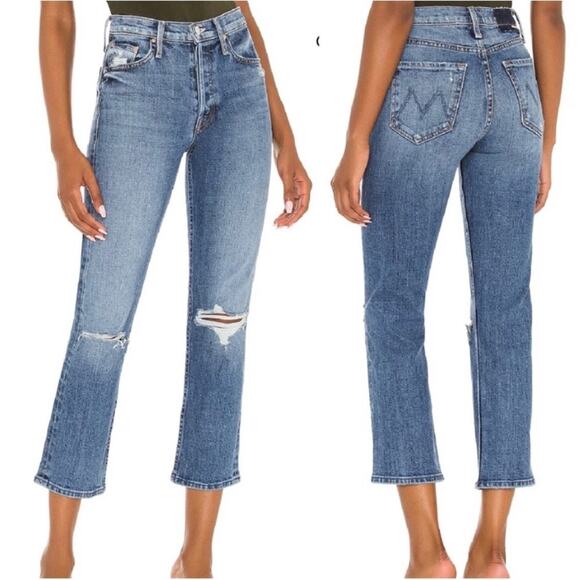 Mother Superior The Tomcat Seriously Truce blue Jeans Straight Leg distressed 25 - Picture 2 of 13